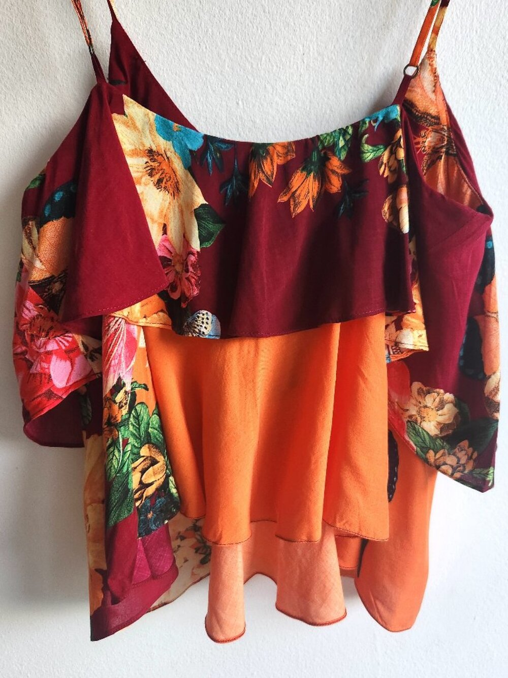 Farm Rio Colorful Layered Ruffle Top - Sz S - Picture 7 of 14